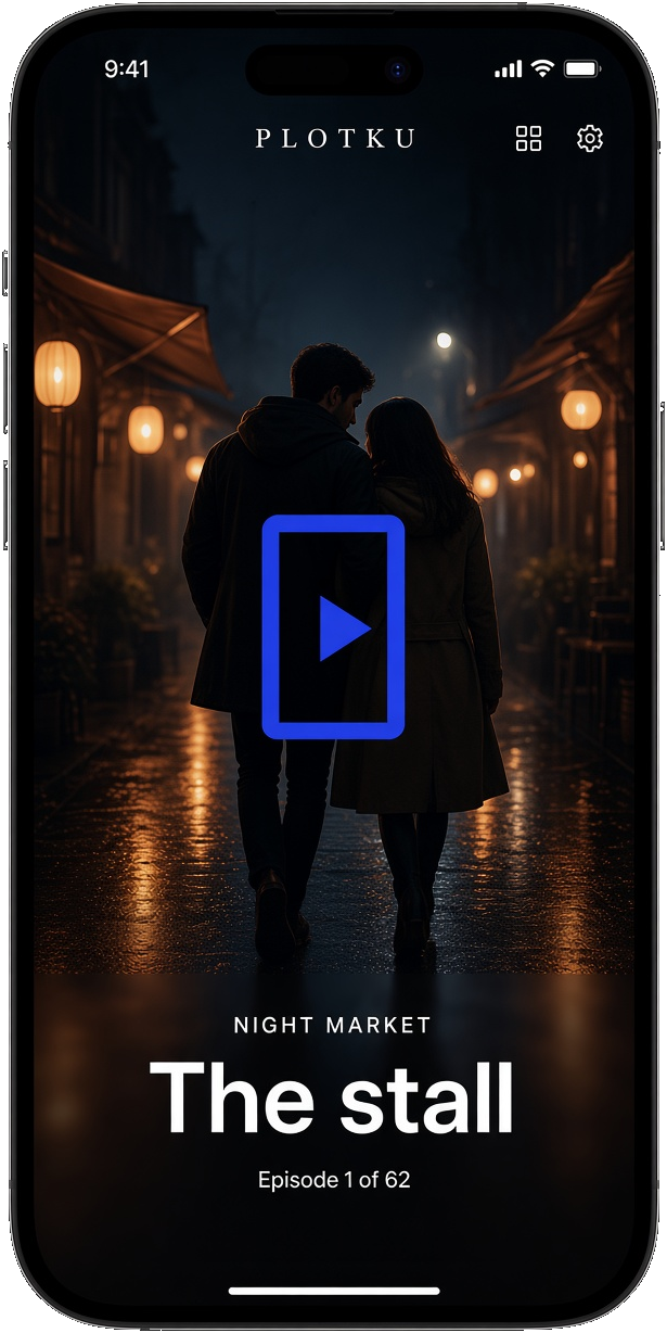 Plotku full-screen 9:16 player.
